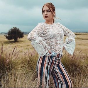 Long sleeve lace top